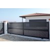 Portail Aluminium contemporain plein et semi-plein sur mesure