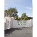 Portail Aluminium contemporain semi-ajouré sur mesure