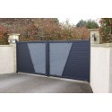 Portail Aluminium contemporain semi-ajouré sur mesure