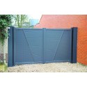 Portail Aluminium contemporain semi-ajouré sur mesure