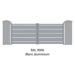 Portail aluminium battant Opale RAL 7016
