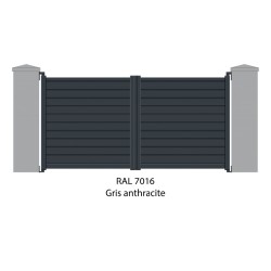 Portail aluminium battant Améthyste RAL  9005