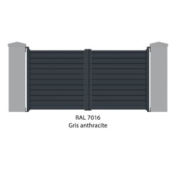 Portail aluminium battant Améthyste RAL  9005