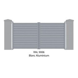 Portail aluminium battant Améthyste RAL  9005