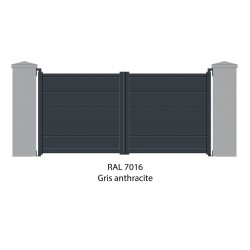 Portail aluminium battant SAPHIR RAL 9005