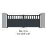 Portail aluminium battant Emeraude RAL 7016