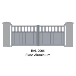 Portail aluminium battant Emeraude RAL 7016