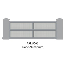 Portail aluminium coulissant Rubis RAL 9005