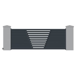 Portail aluminium coulissant Topaze RAL 7016
