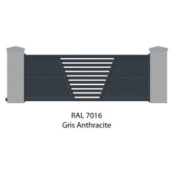 Portail aluminium coulissant Topaze RAL 7016